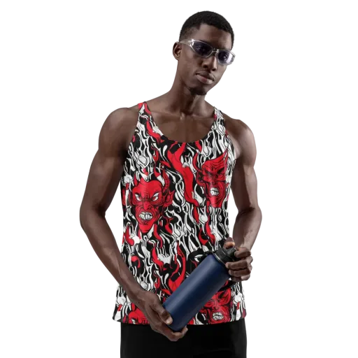 Devil’s Rorschach on a Men's Tank Top