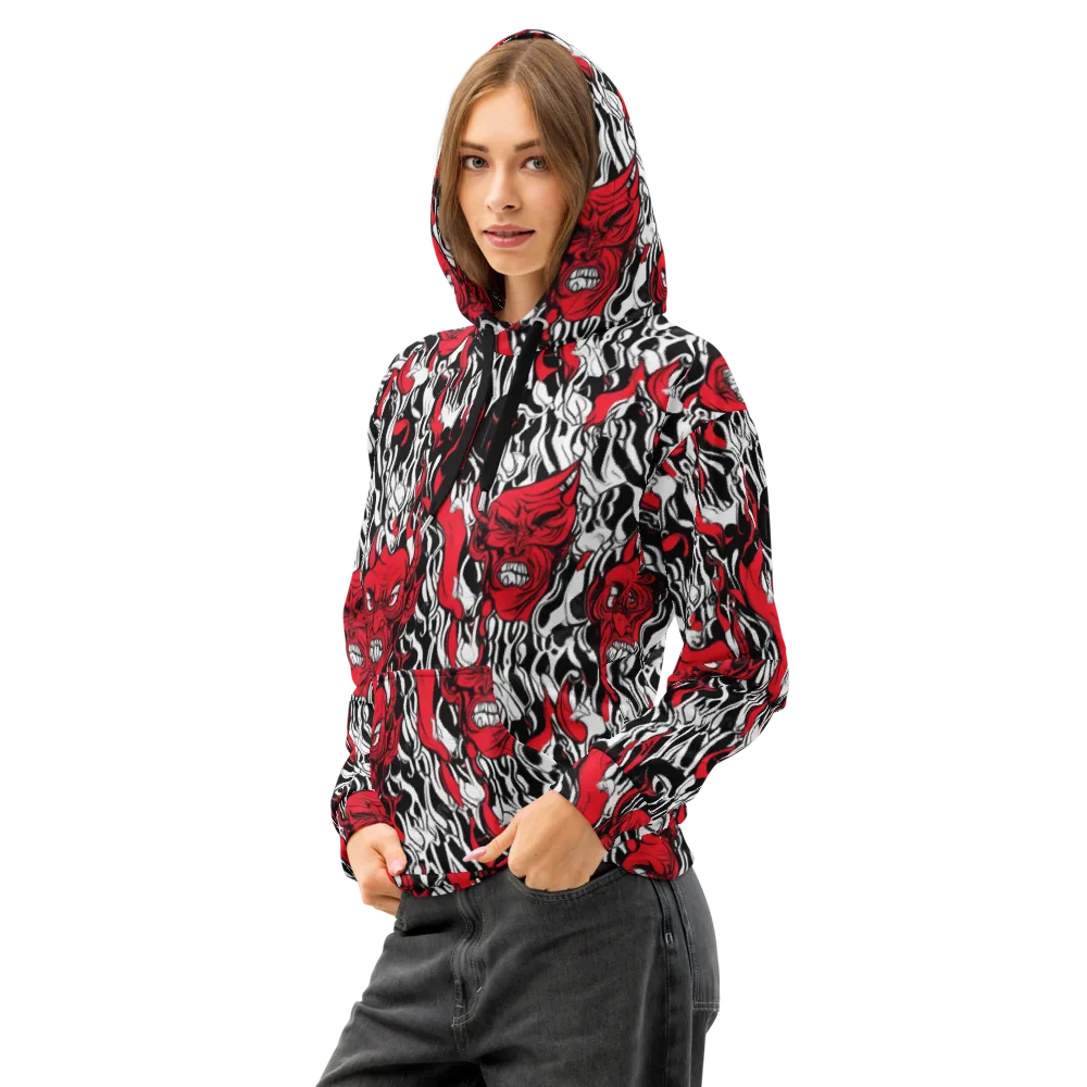Devil’s Rorschach on Cotton Hoodie — Left Front