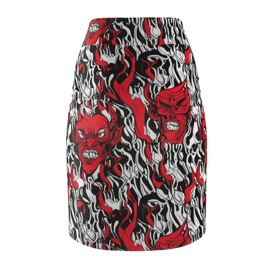 Devil’s Rorschach on Pencil Skirt — Back