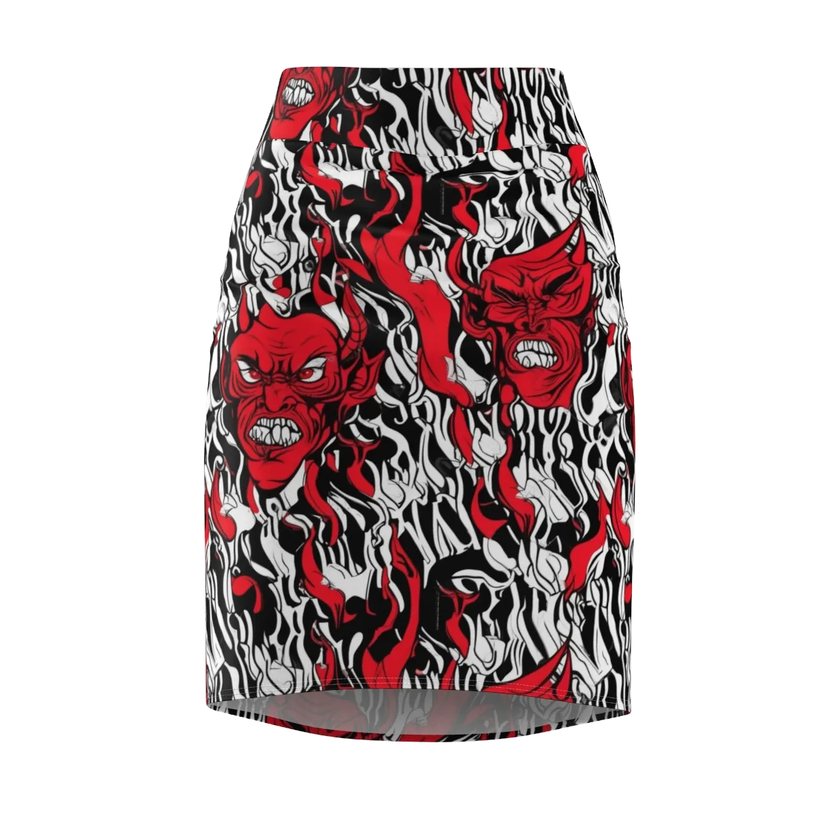 Devil’s Rorschach on Pencil Skirt — Front
