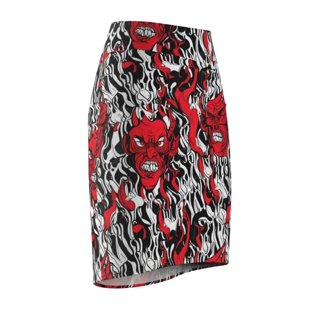 Devil’s Rorschach on Pencil Skirt — Front Side