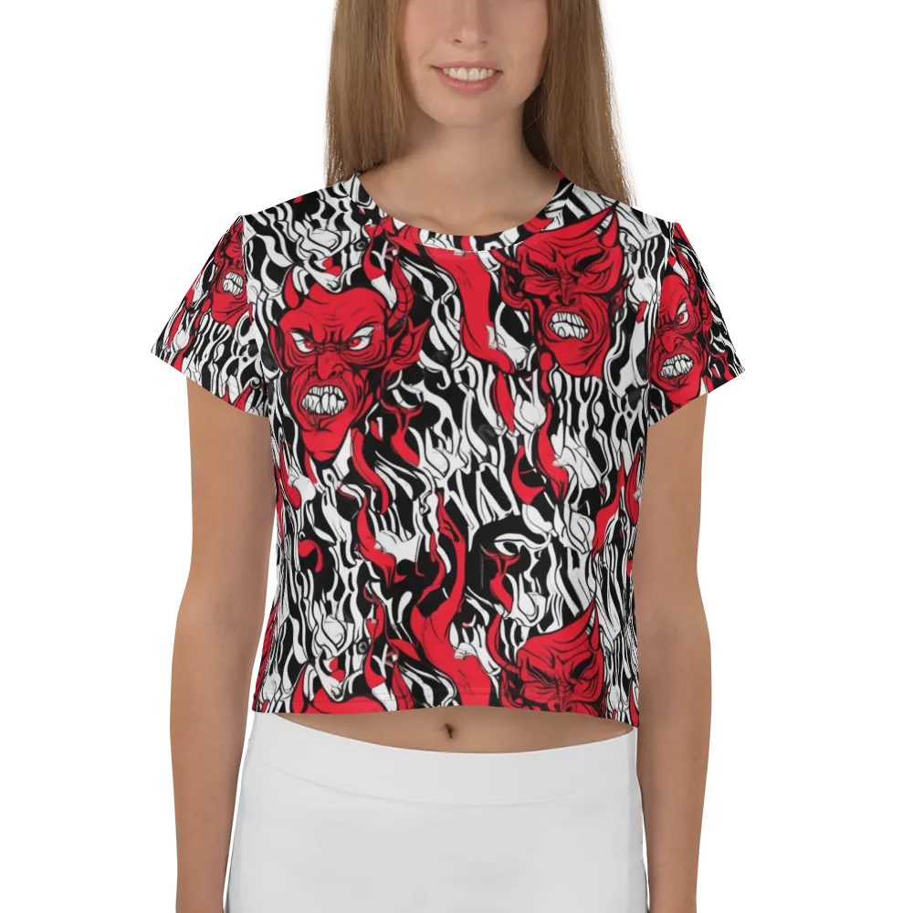 Devil’s Rorschach on Crop Tee — Front