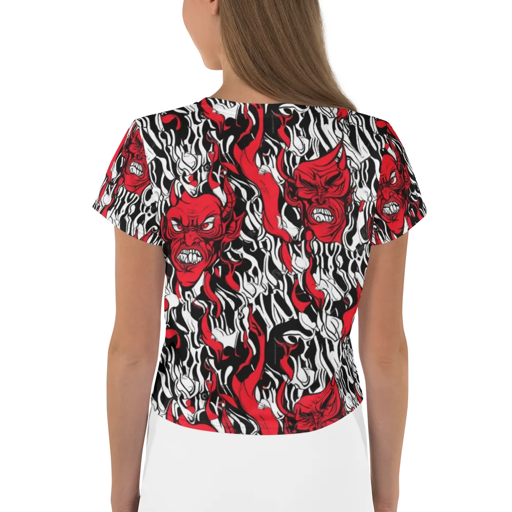 Devil’s Rorschach on Crop Tee — Back