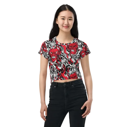 Devil’s Rorschach on a Crop Tee