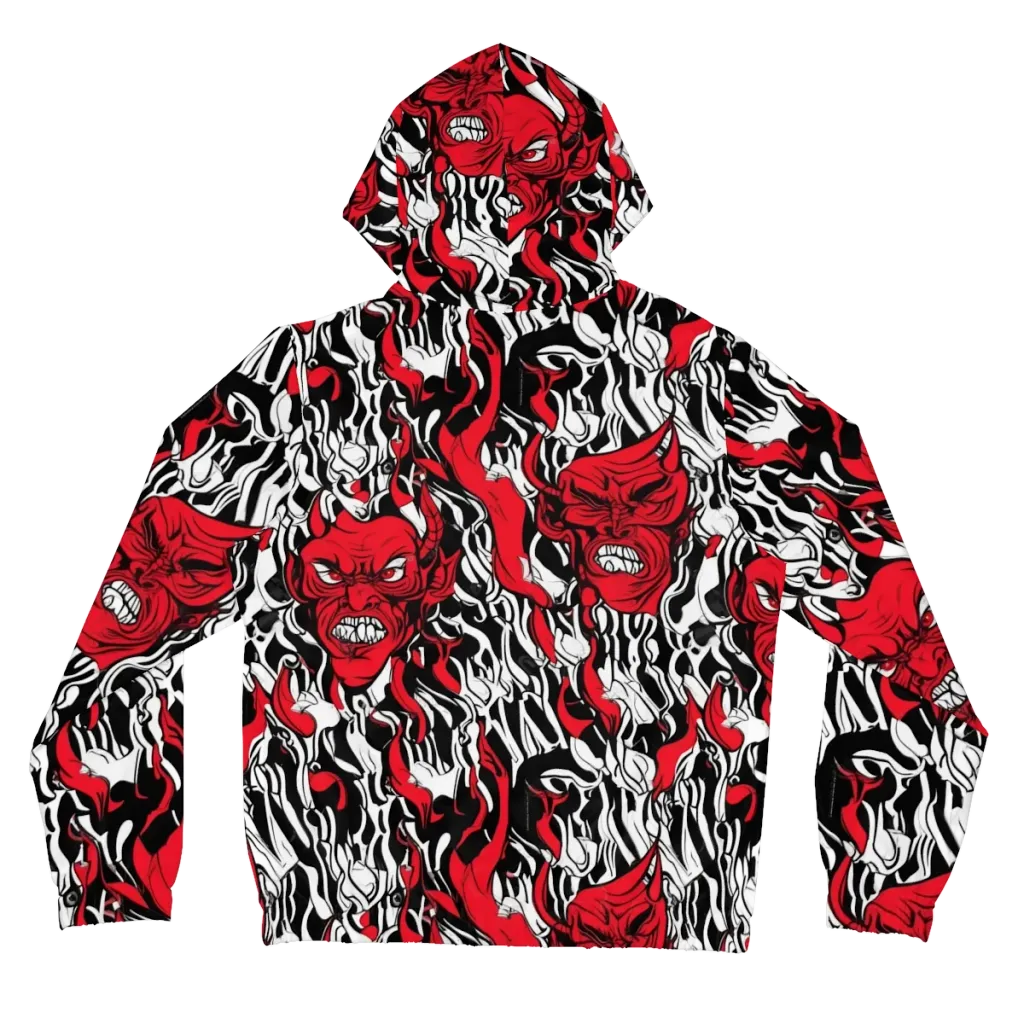 Devil’s Rorschach on Women's Full-Zip Hoodie — Back
