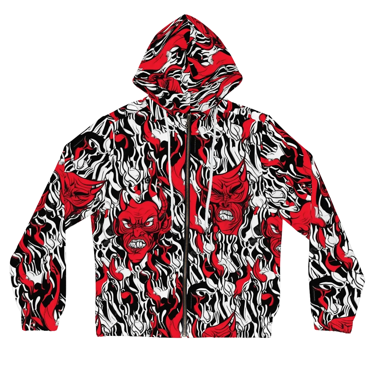 Devil’s Rorschach on Women's Full-Zip Hoodie — Front
