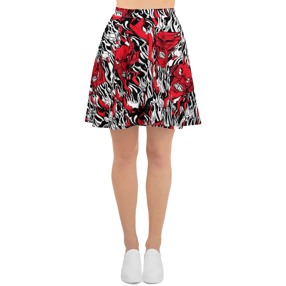 Devil’s Rorschach on Skater Skirt — Front