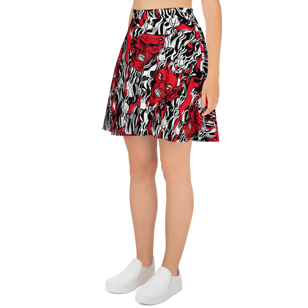 Devil’s Rorschach on Skater Skirt — Left