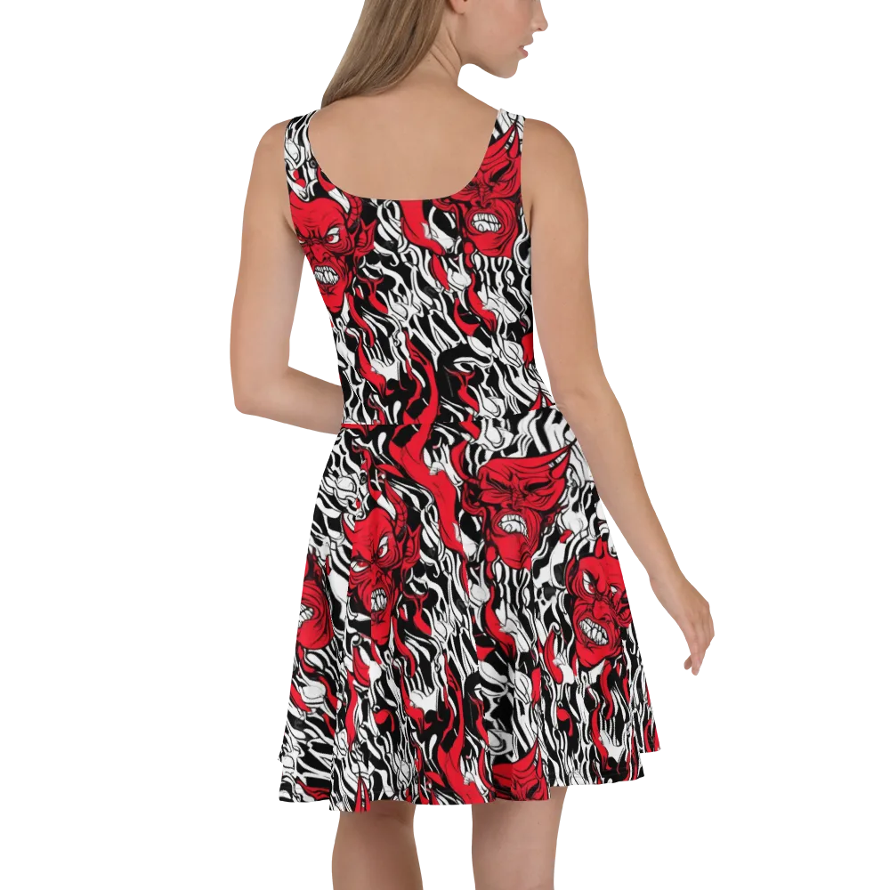 Devil’s Rorschach on Skater Dress — Back