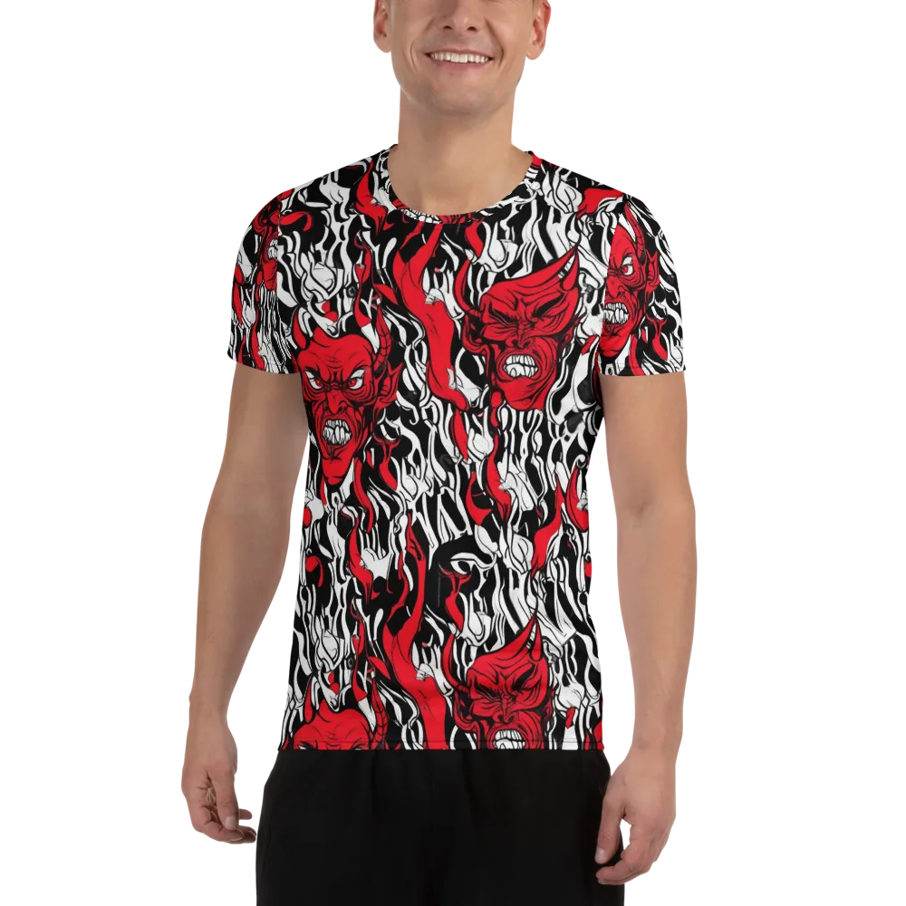 Devil’s Rorschach on Men's Athletic T-Shirt — Front