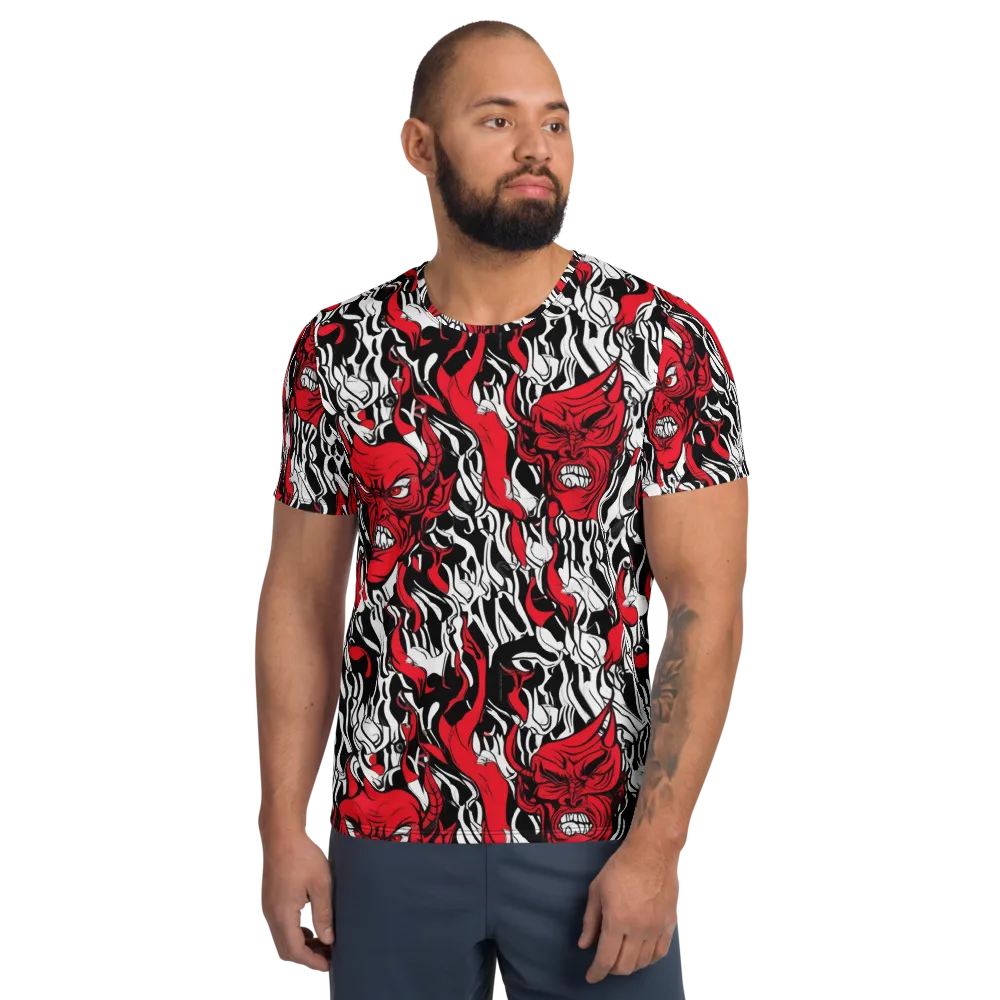 Devil’s Rorschach on Men's Athletic T-Shirt — Front