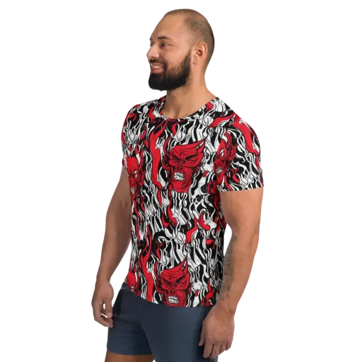 Devil’s Rorschach on a Men's Athletic T-Shirt