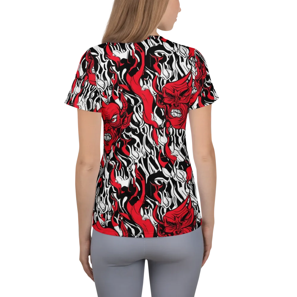 Devil’s Rorschach on Women's Athletic T-Shirt — Back