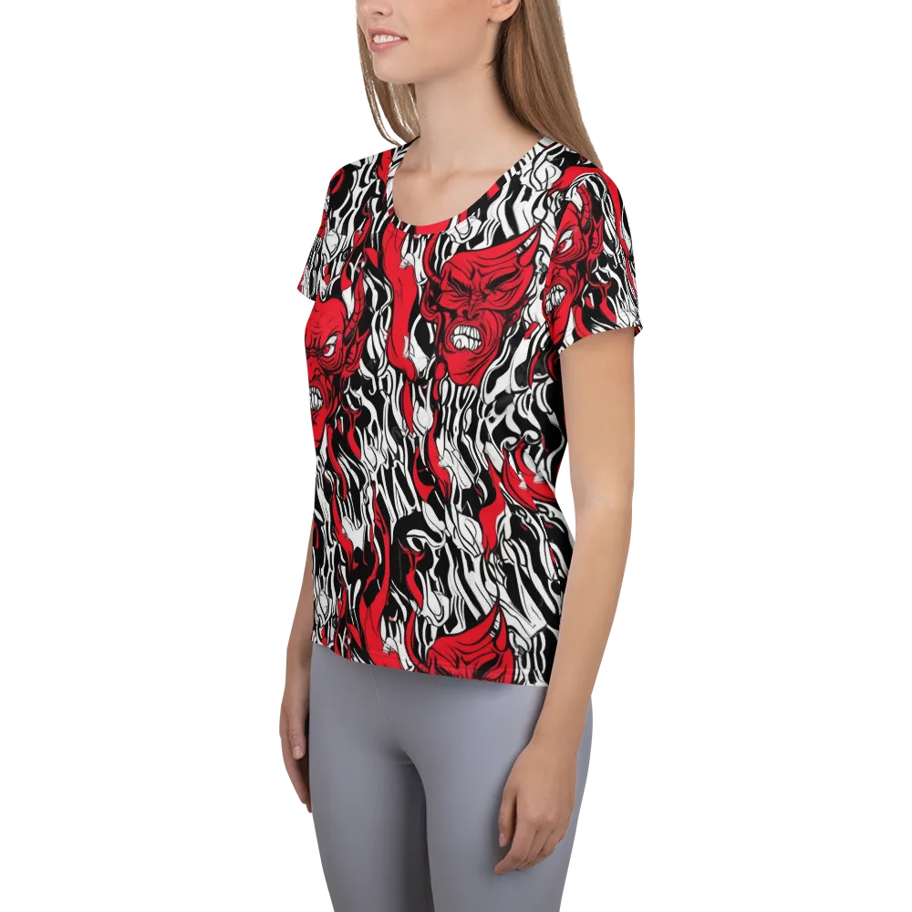 Devil’s Rorschach on Women's Athletic T-Shirt — Left