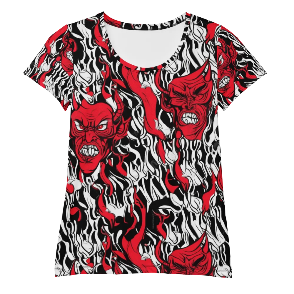 Devil’s Rorschach on Women's Athletic T-Shirt — Front