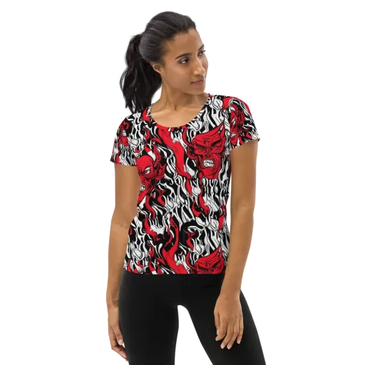 Devil’s Rorschach on a Women's Athletic T-Shirt