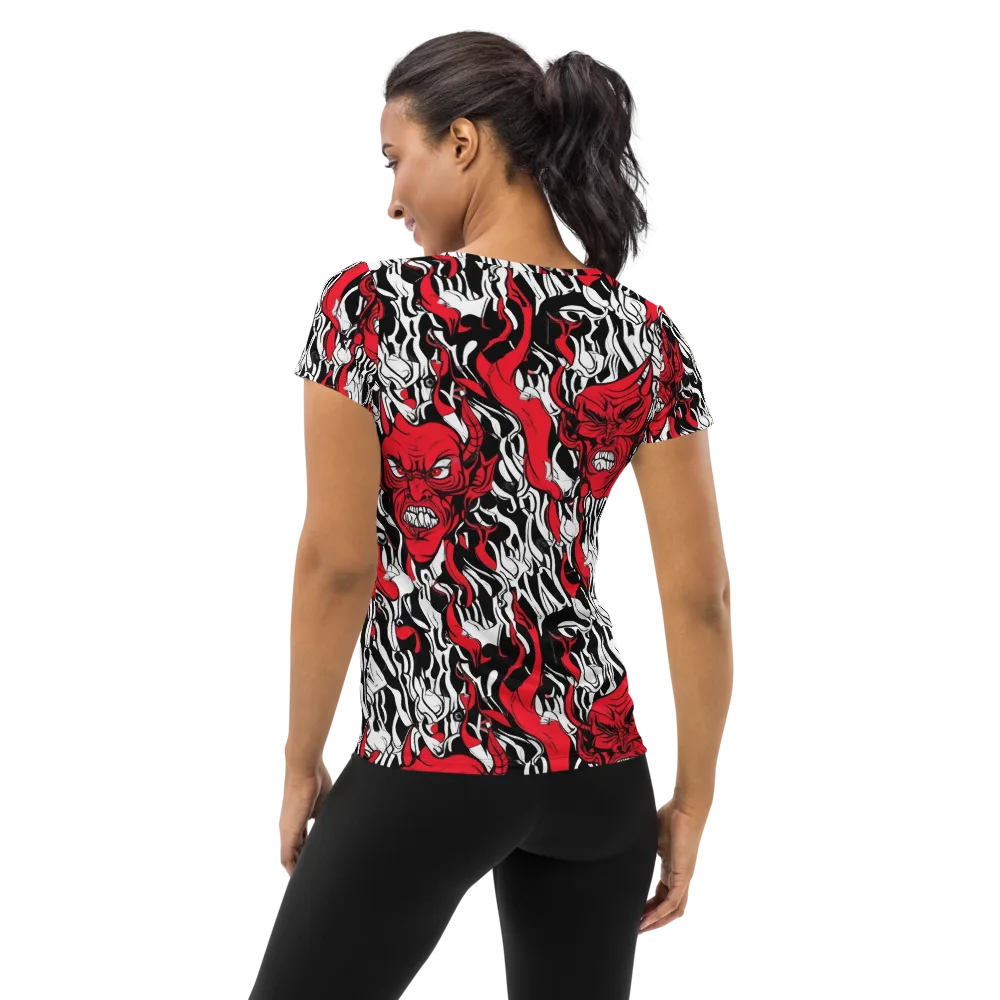 Devil’s Rorschach on Women's Athletic T-Shirt — Back