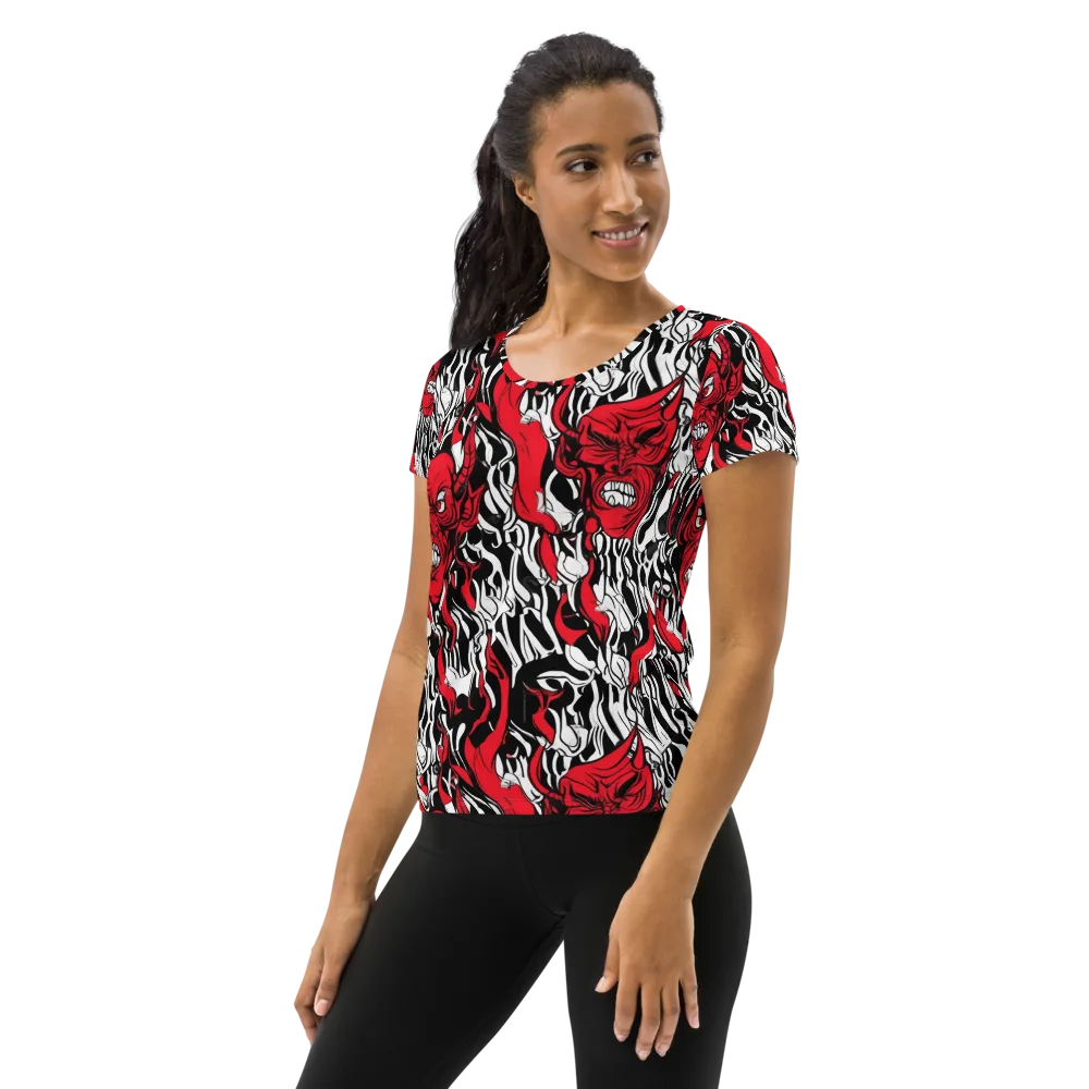 Devil’s Rorschach on Women's Athletic T-Shirt — Left