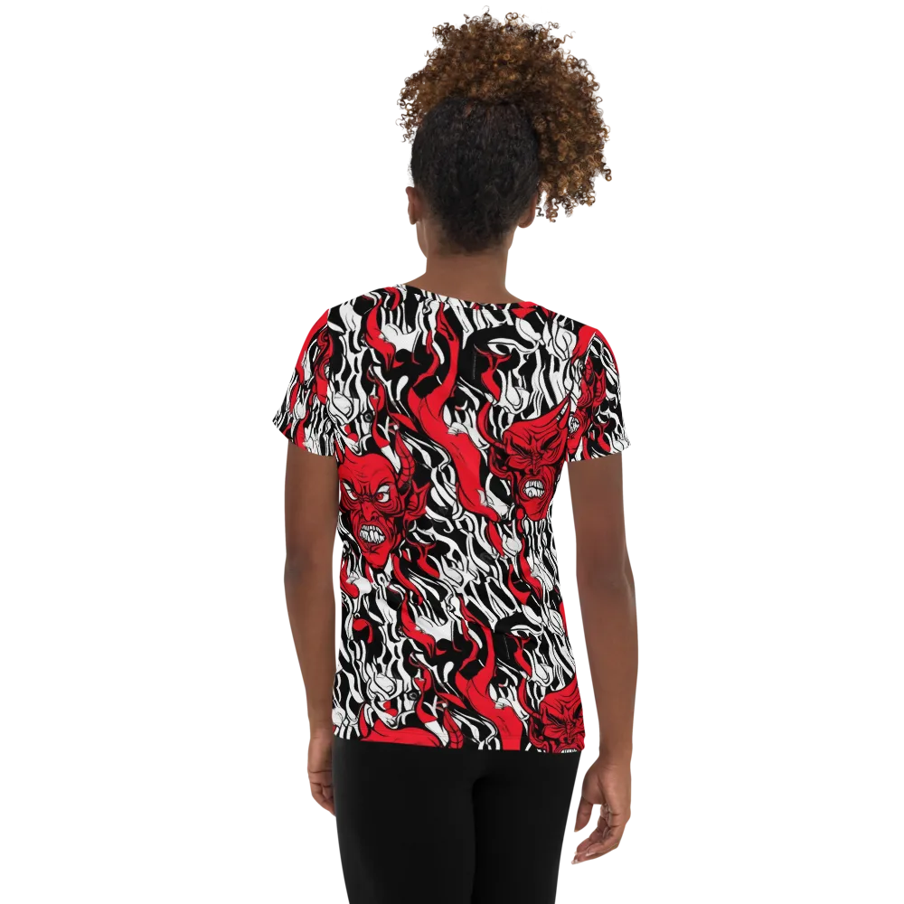Devil’s Rorschach on Women's Athletic T-Shirt — Back