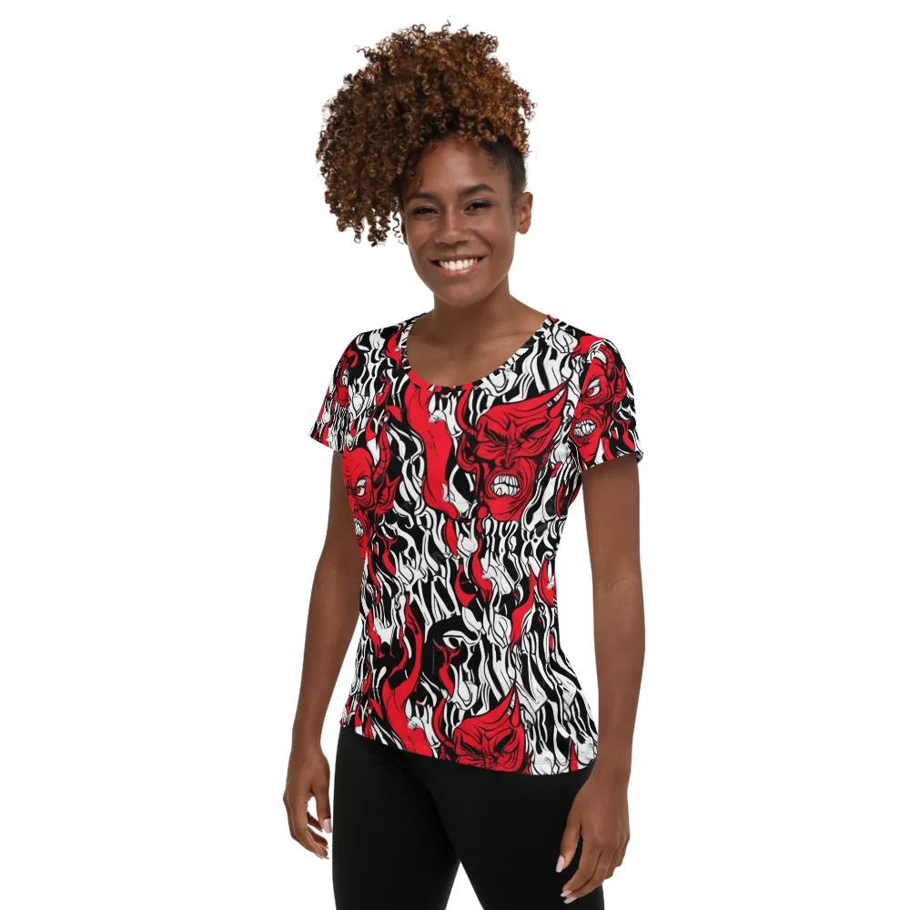 Devil’s Rorschach on Women's Athletic T-Shirt — Left