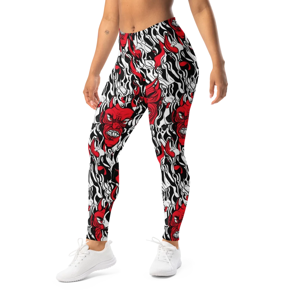 Devil’s Rorschach on Leggings — Left Front