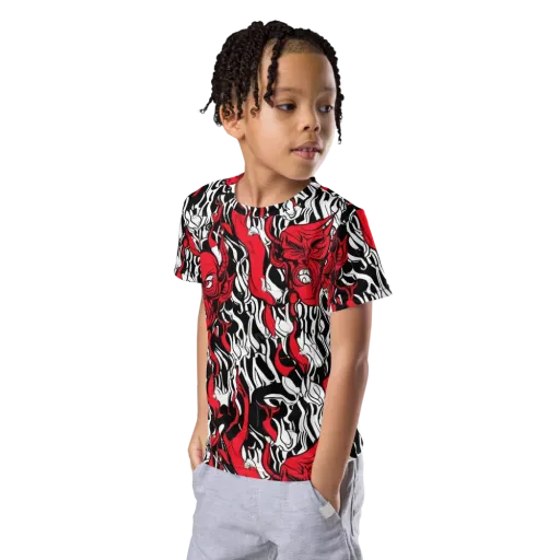 Devil’s Rorschach on a Kids Crew Neck T-Shirt