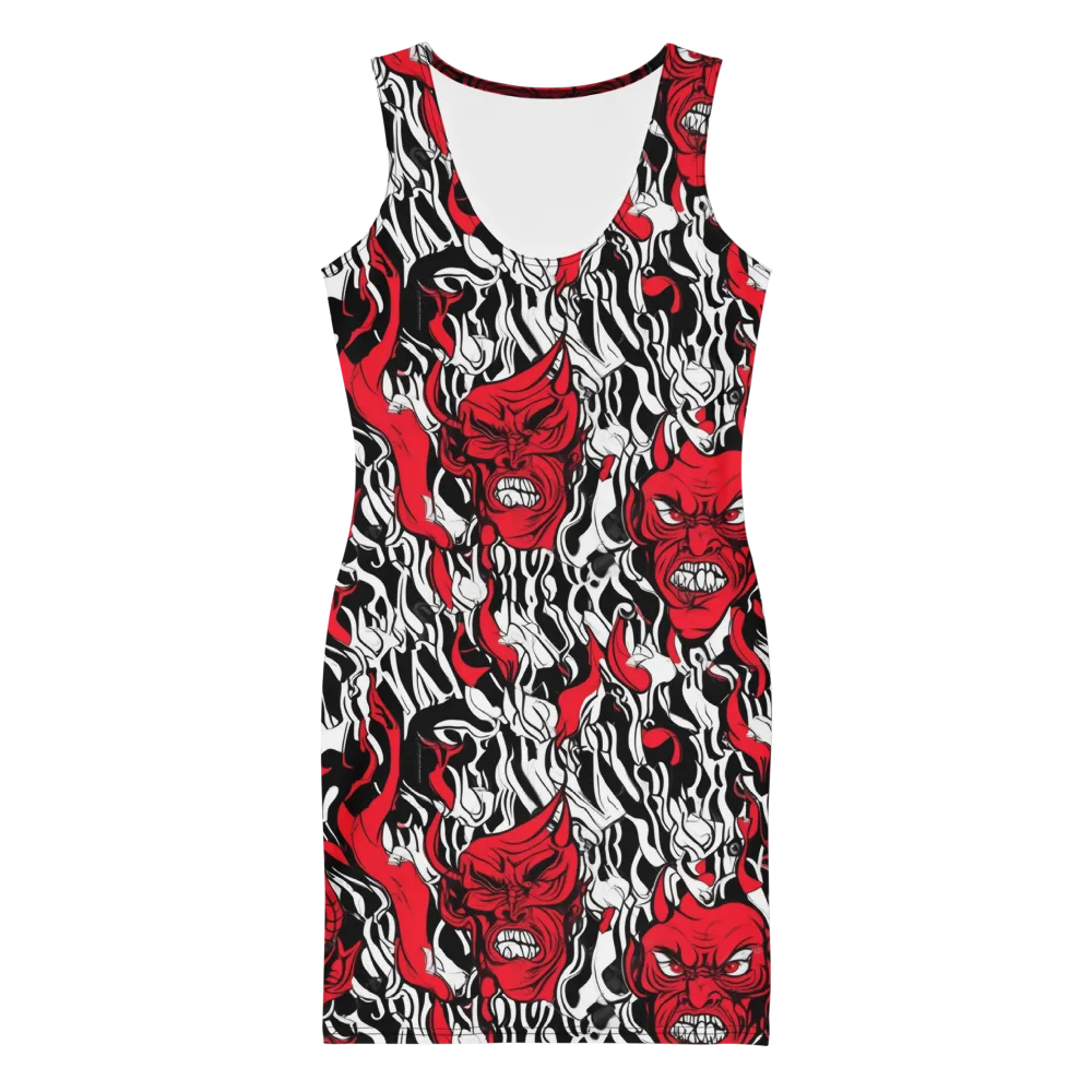 Devil’s Rorschach on Bodycon Dress — Front