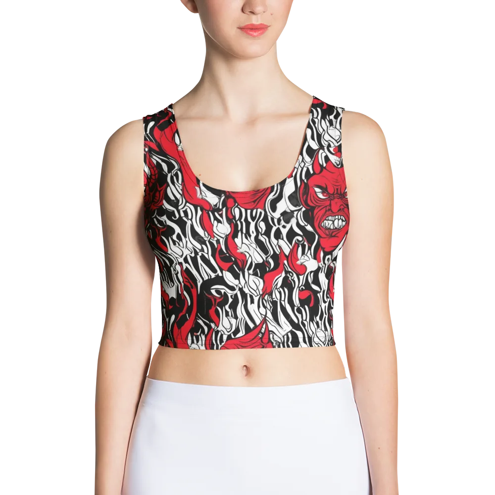 Devil’s Rorschach on Crop Top — Front