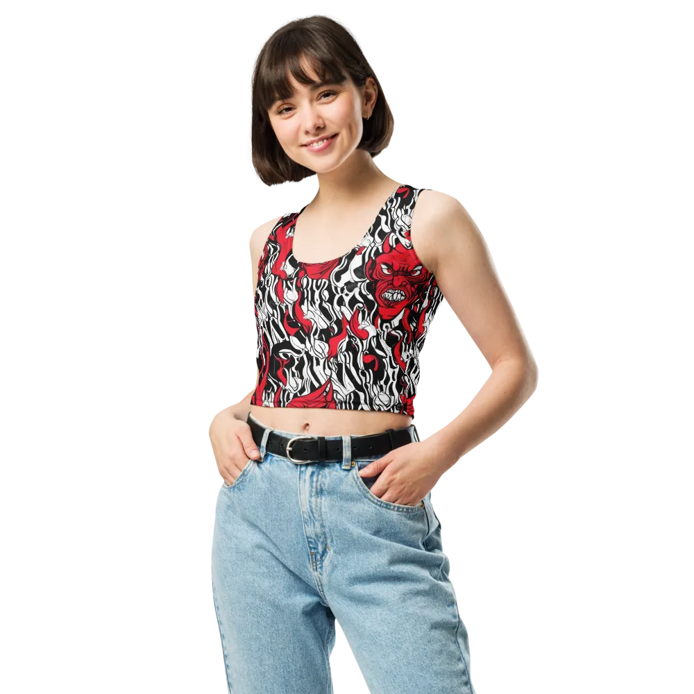 Devil’s Rorschach on Crop Top — Front