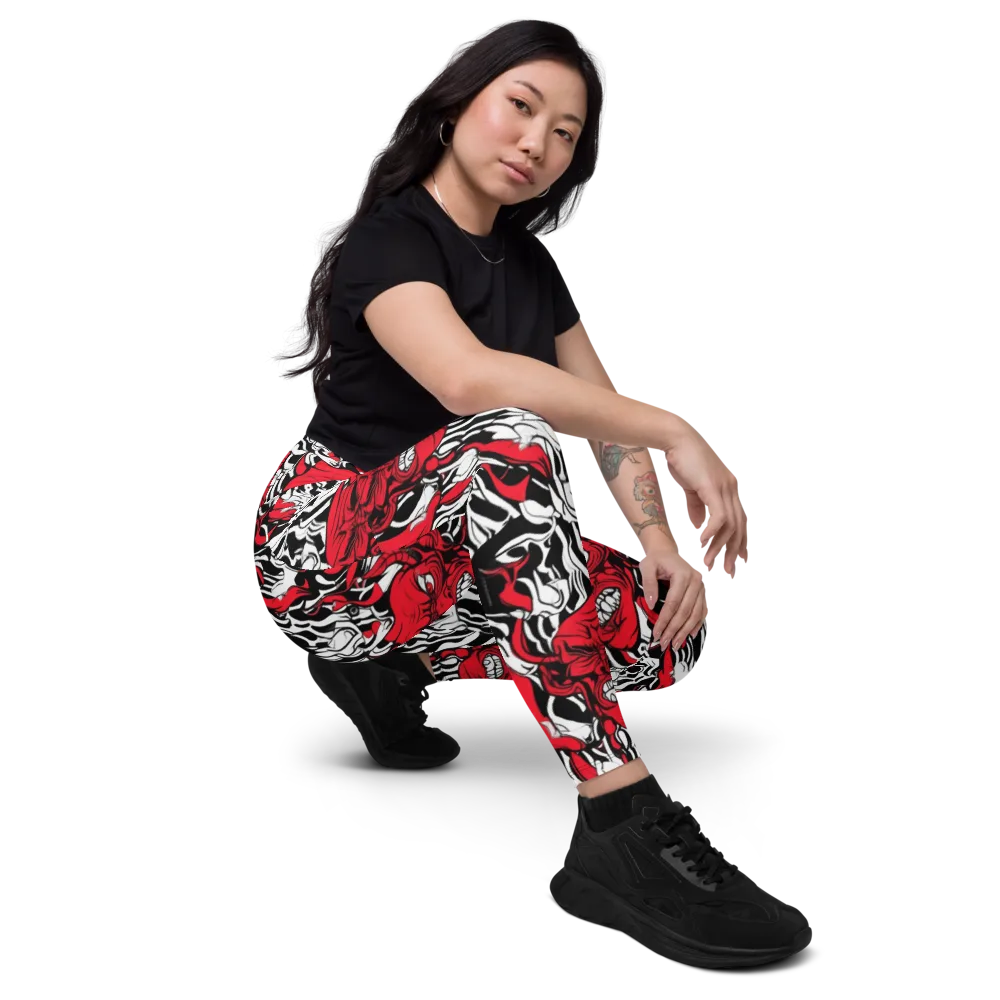 Devil’s Rorschach on Leggings with Pockets — Right Front