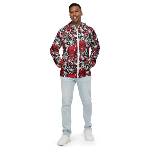 Devil’s Rorschach on a Men's Windbreaker