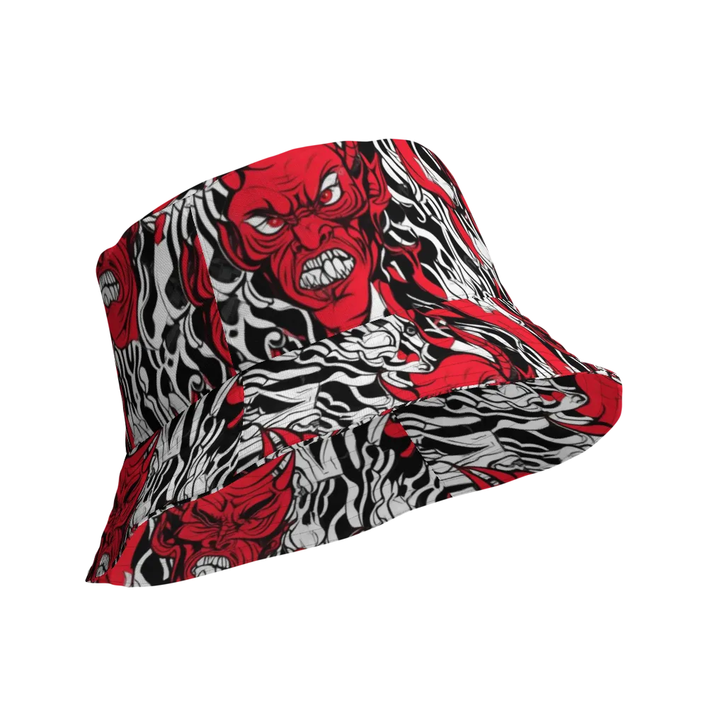 Devil’s Rorschach on Reversible Bucket Hat — Product details Outside