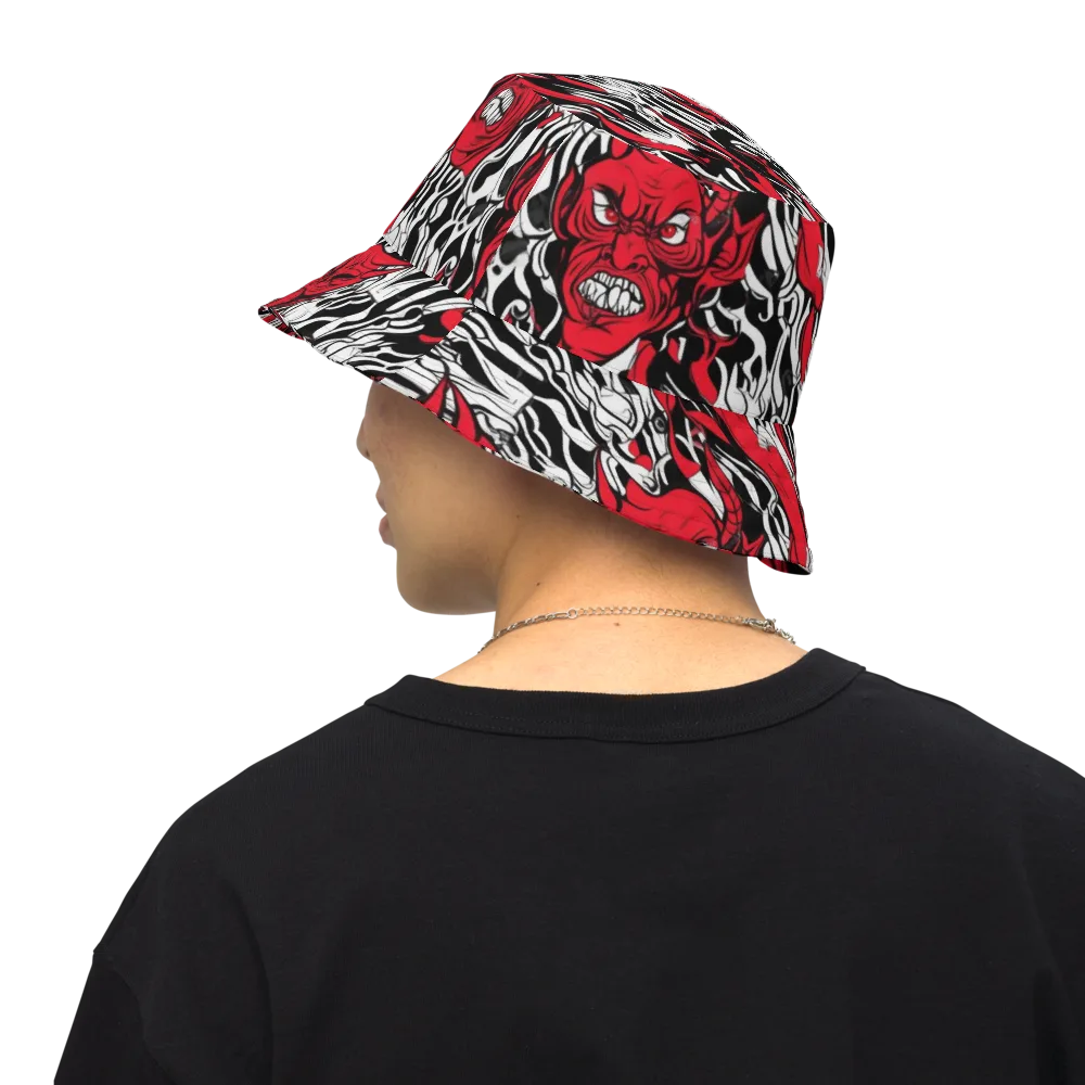 Devil’s Rorschach on Reversible Bucket Hat — Back Inside