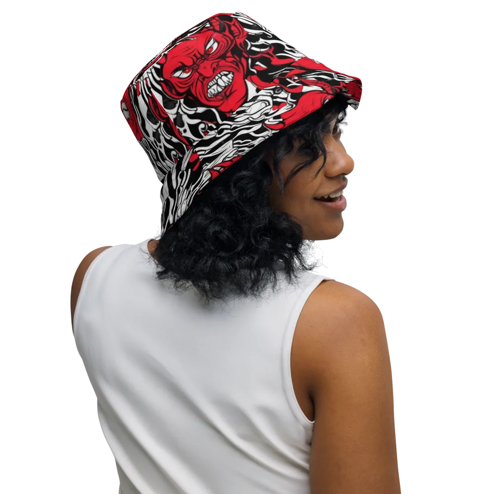 Devil’s Rorschach on Reversible Bucket Hat — Right Outside
