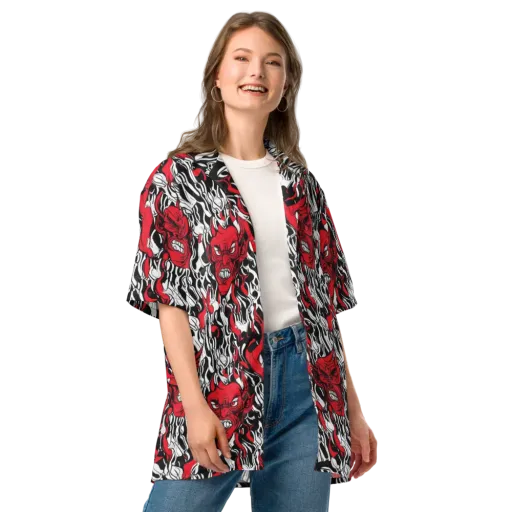 Devil’s Rorschach on Button Shirt