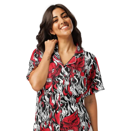 Devil’s Rorschach on a Women's Short Sleeve Pajama Top