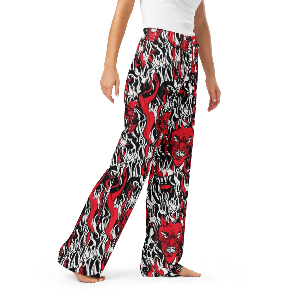 Devil’s Rorschach on Women's Pajama Pants — Right Front