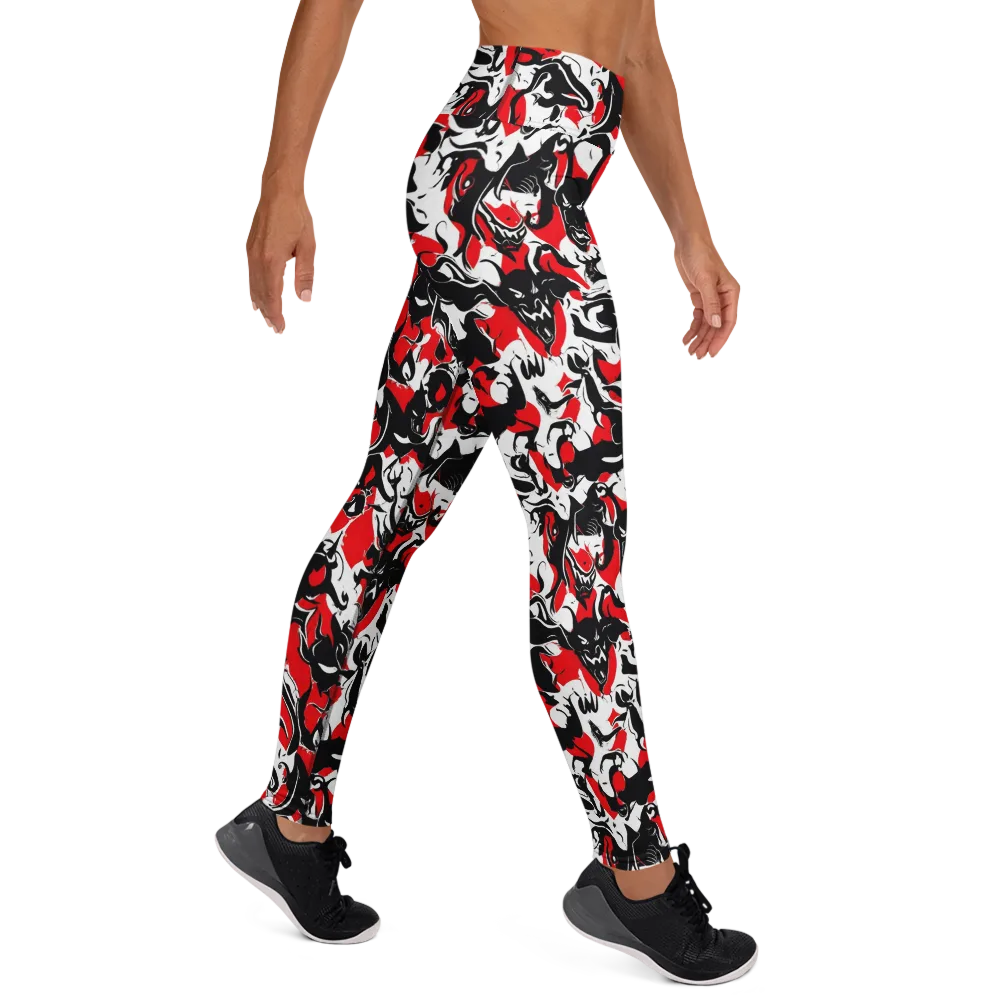 Inferno Bestiary on Yoga Leggings — Right