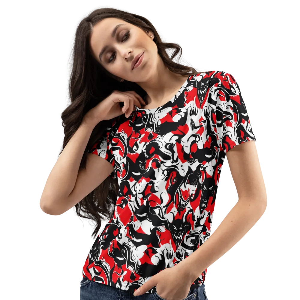 Inferno Bestiary on Women's Crew Neck T-Shirt — Left Front