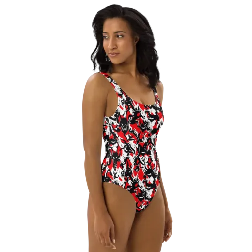 Inferno Bestiary on a One-Piece Swimsuit