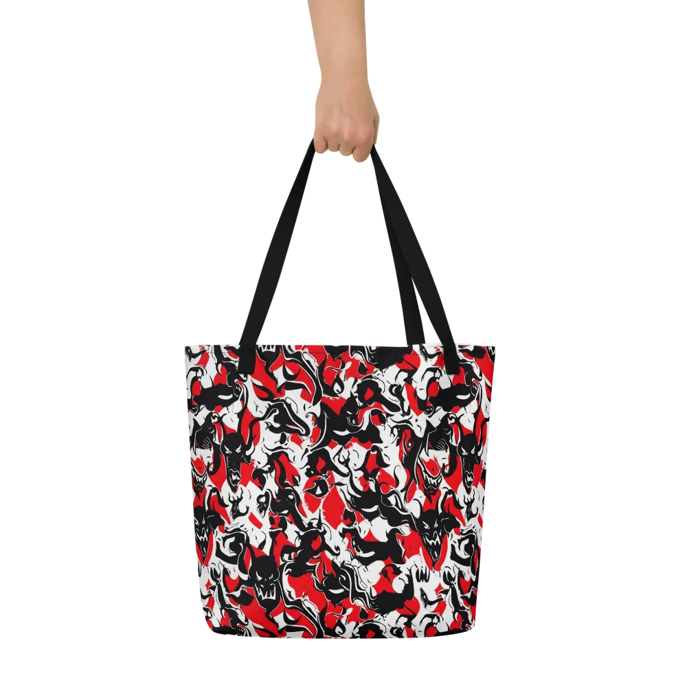 Inferno Bestiary on Large Tote Bag W/ Pocket — Front