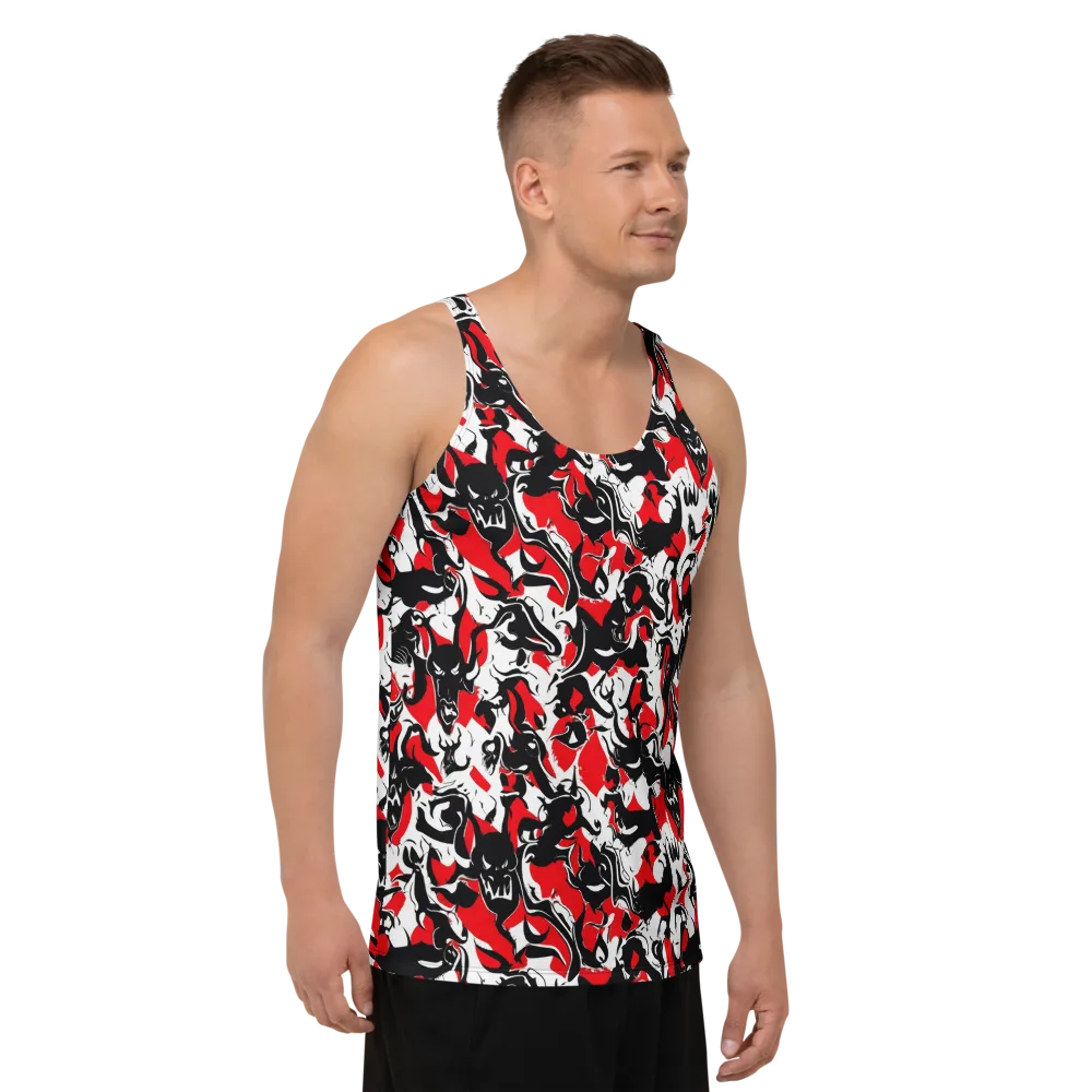 Inferno Bestiary on Men's Tank Top — Right Front