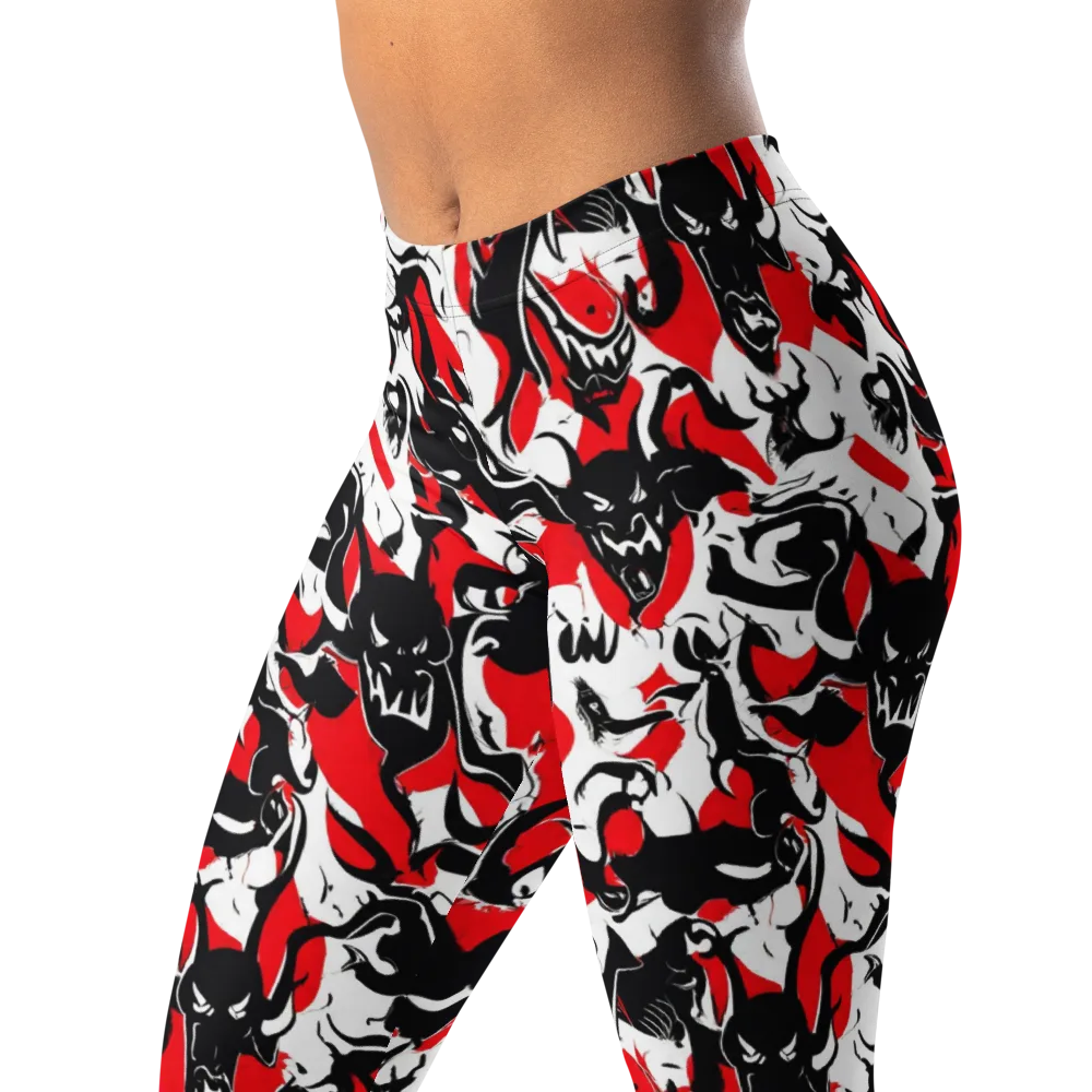 Inferno Bestiary on Leggings — Left Front
