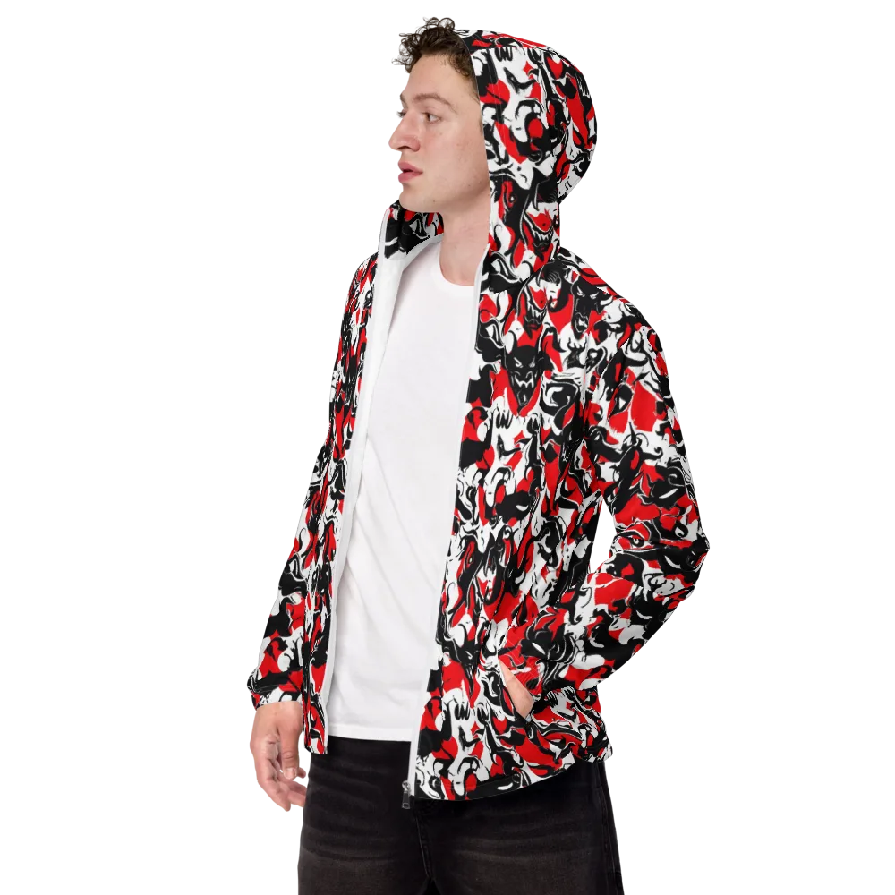 Inferno Bestiary on Men's Windbreaker — Left Front