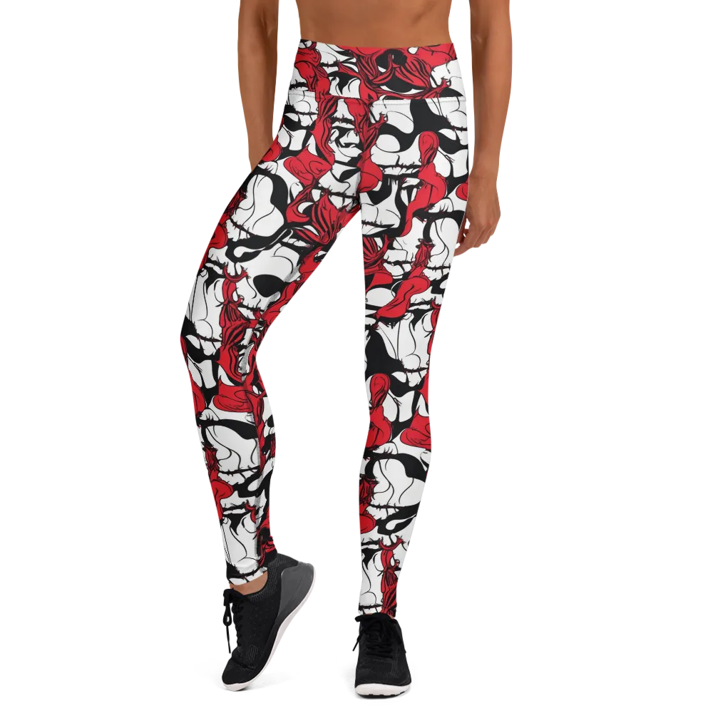 Crimson Ossuary on Yoga Leggings — Front