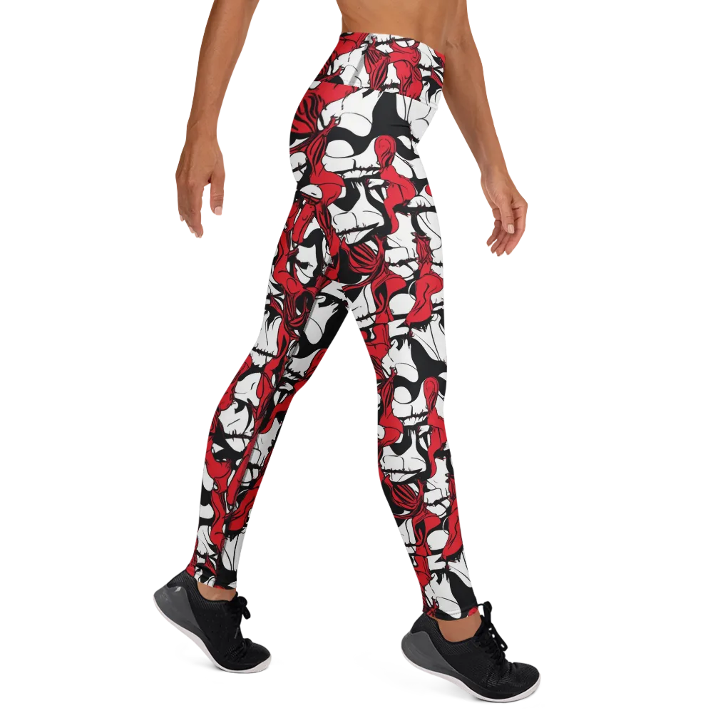 Crimson Ossuary on Yoga Leggings — Right
