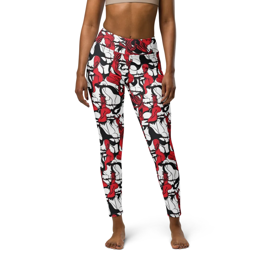 Crimson Ossuary on Yoga Leggings — Front
