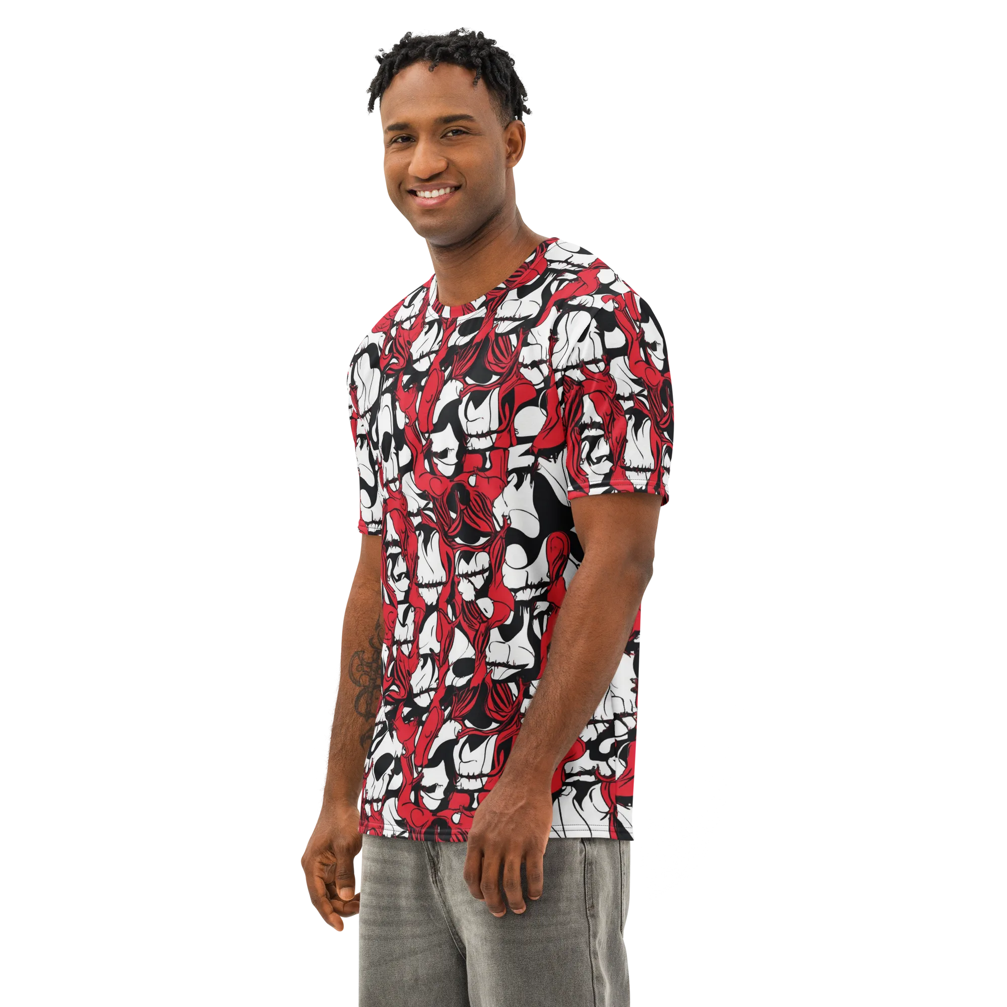 Crimson Ossuary on Men's Cotton Crew Neck T-Shirt — Left Front