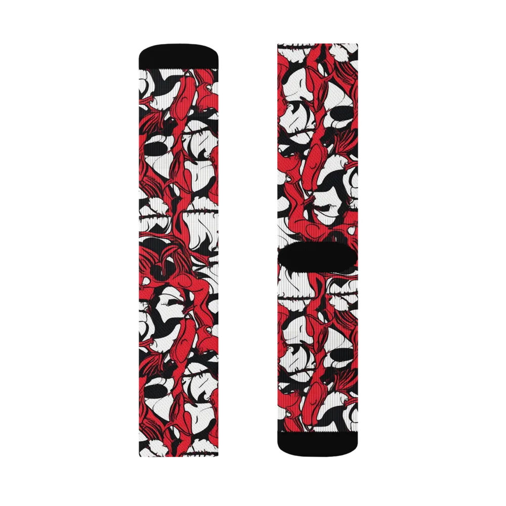 Crimson Ossuary on Socks — Left Sock