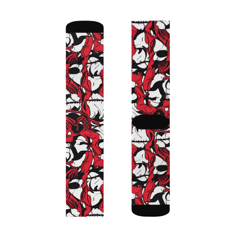 Crimson Ossuary on Socks — Right Sock